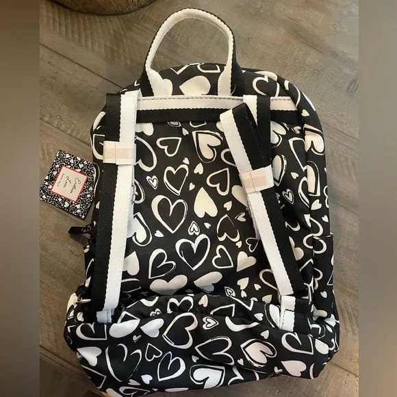 Brighton Endless Love Heart Backpack - Black and White - Picture 11 of 13